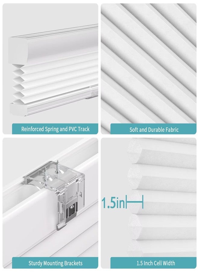 MYshade Cordless Cellular Window Shades Light Filtering Blinds for Indoor Windows 1.5 inch Honeycomb Cell Sheer Fabric Accordion Pull Down Blinds Easy Lift Easy to Install, Size 24" W X 72" H (White) - Image 5